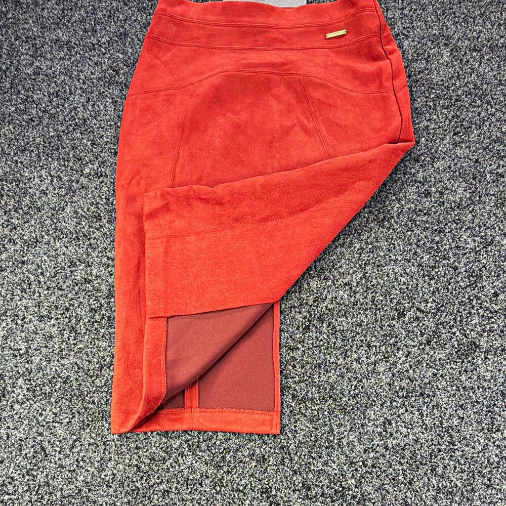 Marc New York Andrew Marc Women's Pencil Skirt Knee Faux Suede Pull On XS Rust